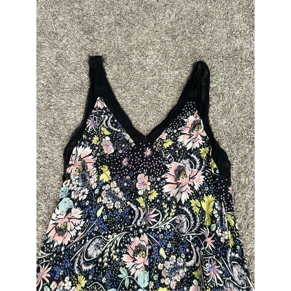 free people intimately Longwood Printed Slip Mini Dress Black Multi Sleeveless S - Picture 9 of 11